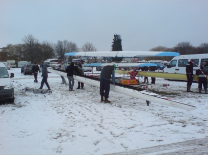 Rowing (or rigging) in the snow
